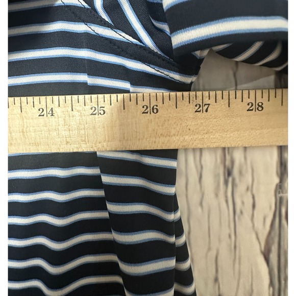 Masters Performance Polo Golf Shirt Mens XXL Black Striped - Missing Button - Picture 4 of 8